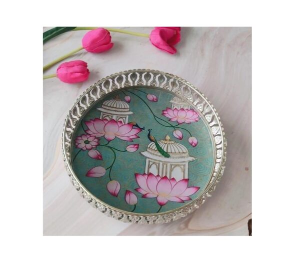 German Silver Tray with Foot