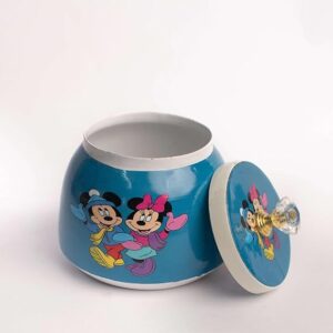 Round Shape Iron Mina Basket Micky Mouse Design Jar for Table & Shelf Decor
