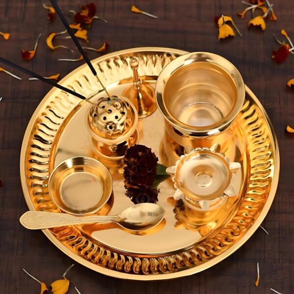 Gold Plated Pooja Thali by rayan international