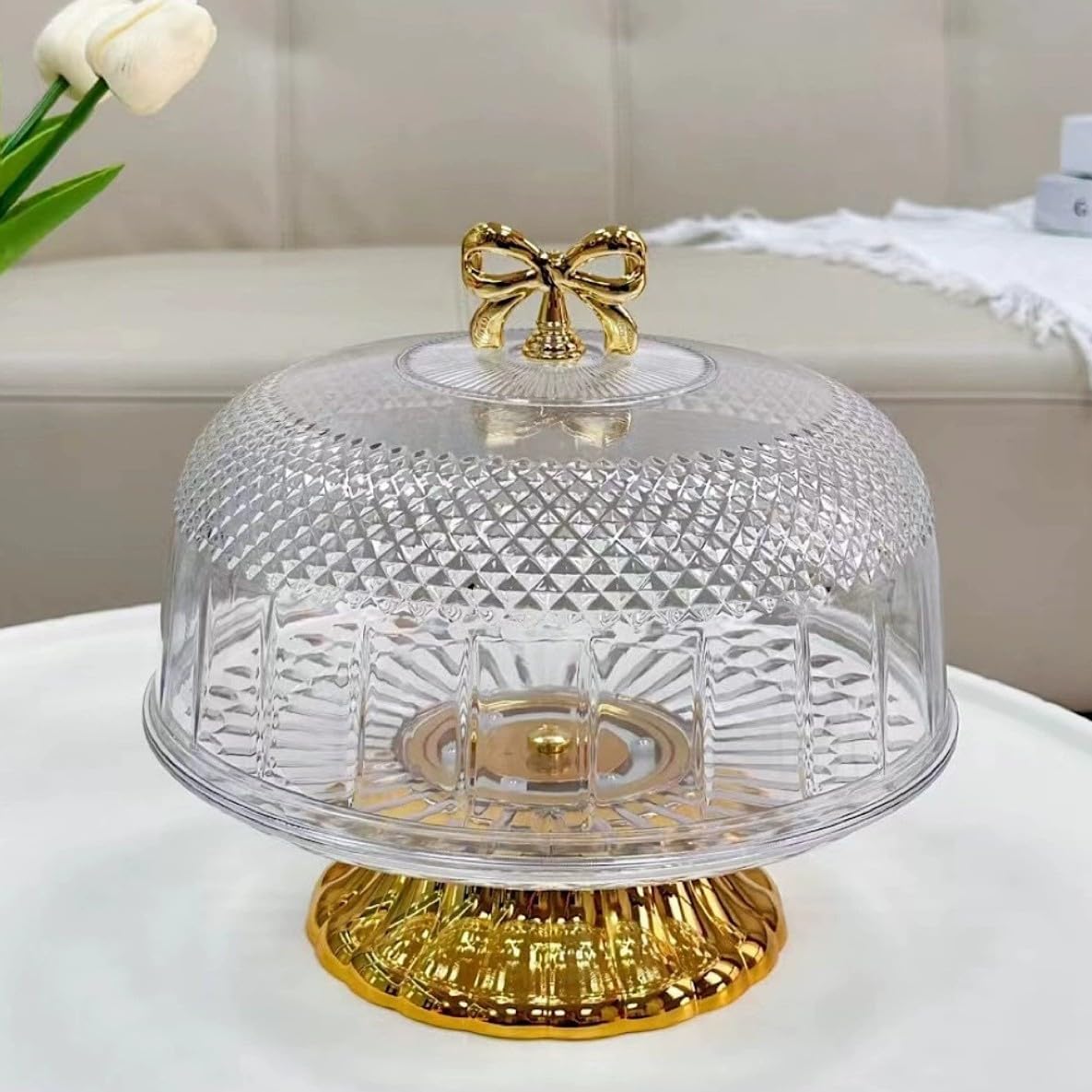 Cake Stand with Dome Transparent by rayan international