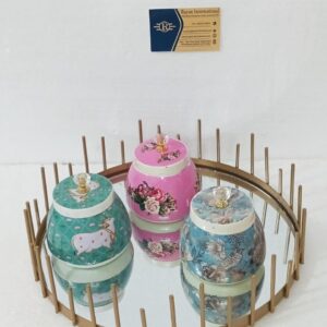 Metal Gifting Jar Pichwai Printed