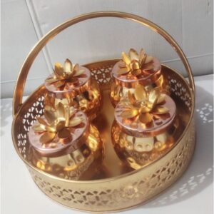 Dry Fruit Serving Set, Nuts Box Container with Lid, Dry Fruit Box/Jar for Table (Set of 4)