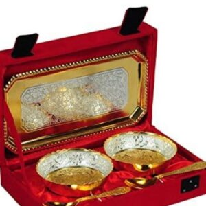 German Silver Gold Plated Bowl Set