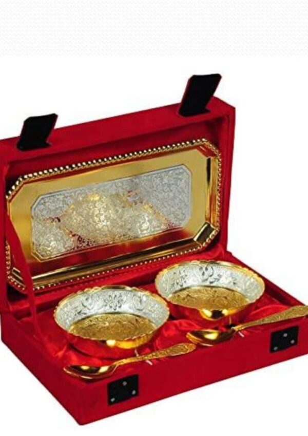 German Silver Gold Plated Bowl Set