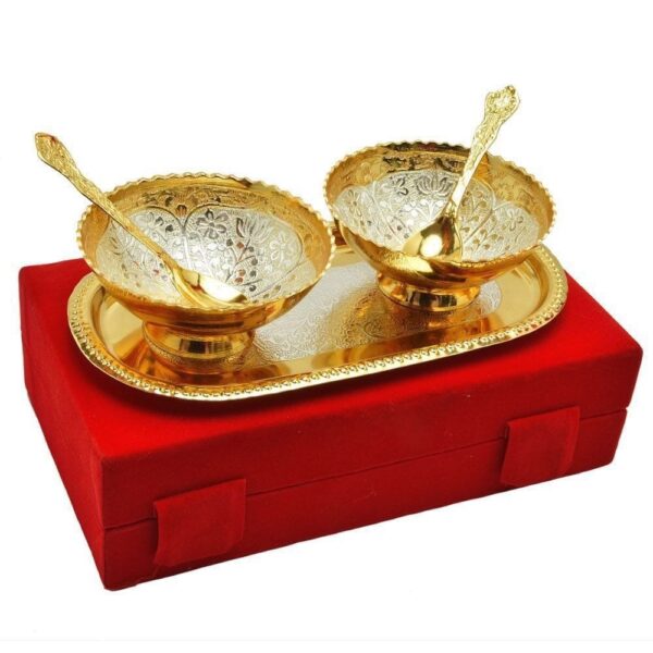 German Silver Gold Plated Bowl Set - Image 2