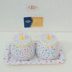 Metal Gifting Tray With 2 Printed Jars, Type: Decorative Trays, 8 inch