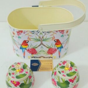 Iron Metal Gifting Printed Caddy With Jars