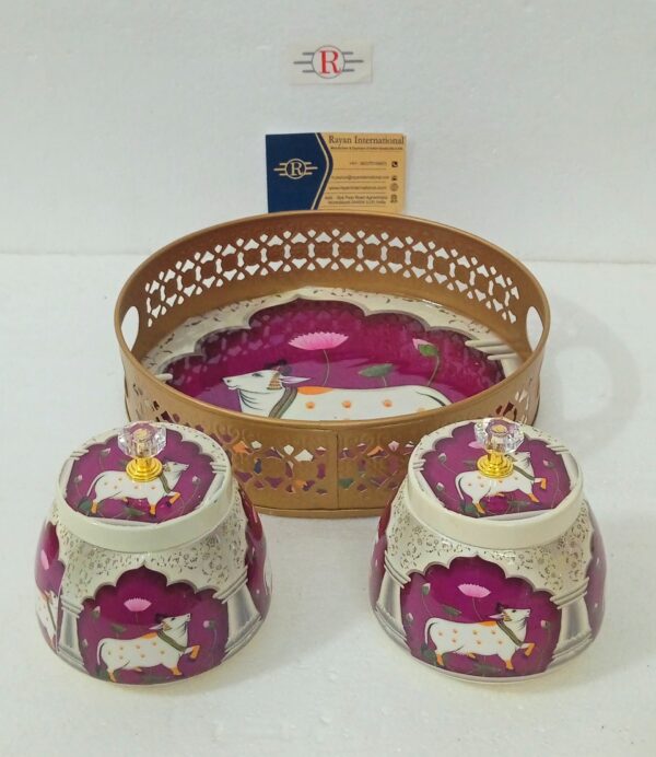 Metal Iron Golden Wedding Return Gifts Pichwai Printed Items