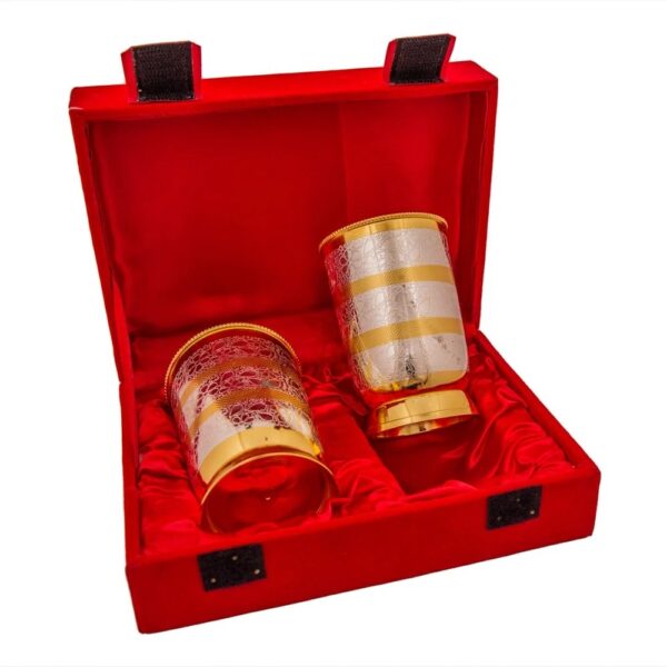 Brass Glass Set with Tray BY RAYAN INTERNATIONAL