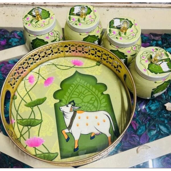 Metal Pichwai Tray - Image 2